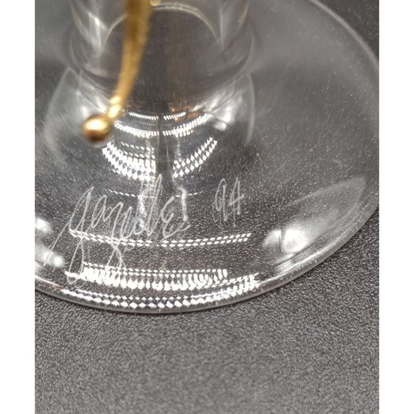 Salt Shaker Art Glass Signed 94 Gazette Gold Accents Hand Blown 5 In - Picture 2 of 8